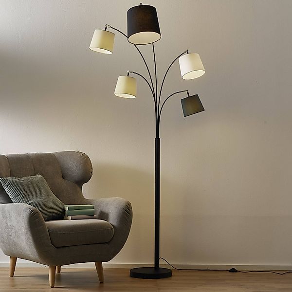 By Rydens Stehlampe »Foggy«, 5 flammig, Leuchtmittel E14   ohne Leuchtmitte günstig online kaufen