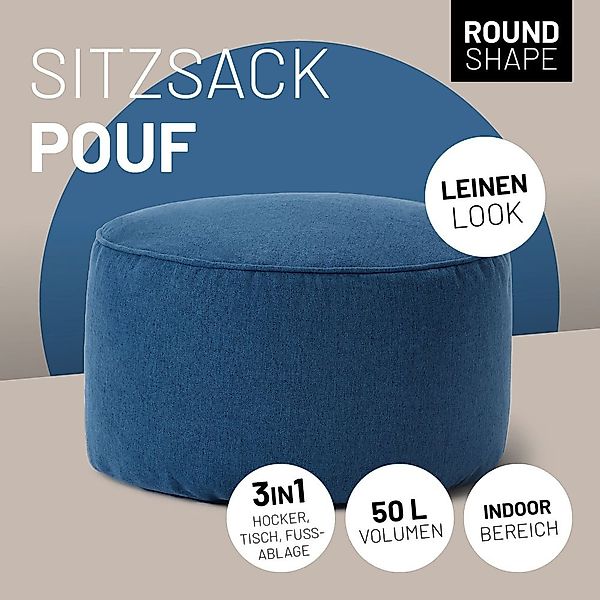 Lumaland Sitzsack Comfort Line Hocker 25x45cm, pflegeleicht Bodenkissen Bea günstig online kaufen