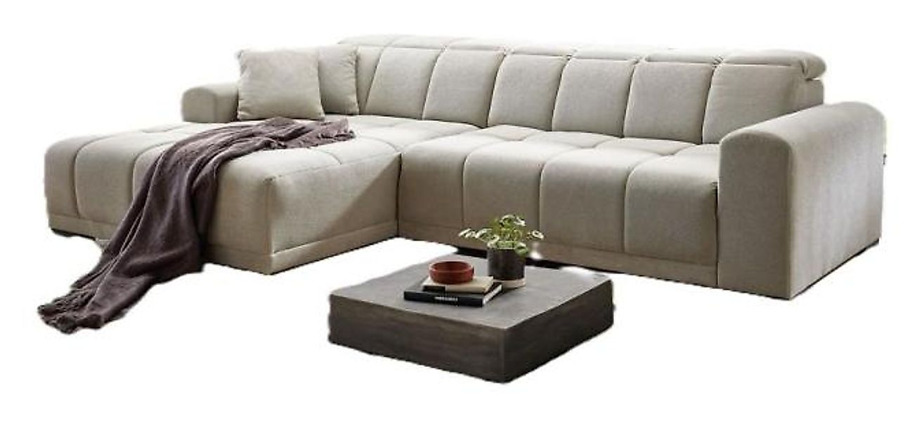 Wohnlandschaft ca. 195x301 cm Ottomane links Beige günstig online kaufen