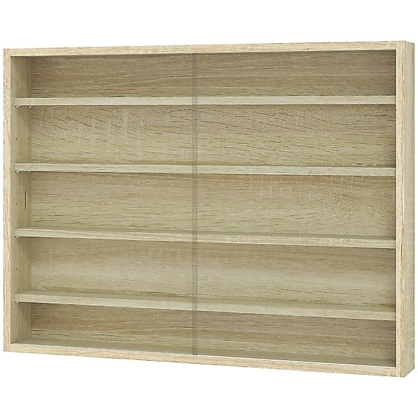 HOMCOM Wandvitrine mit 5 verstellbaren Regalen, Glas- und Spanplattenkonstr günstig online kaufen