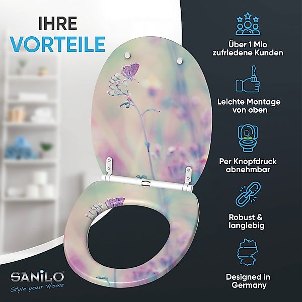 SANILO WC Sitz mit Absenkautomatik Top Fix Lavendel günstig online kaufen