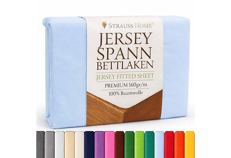 Strauss Home Spannbettlaken Premium 160 g/m² Gekämmte Baumwolle Jersey in H günstig online kaufen