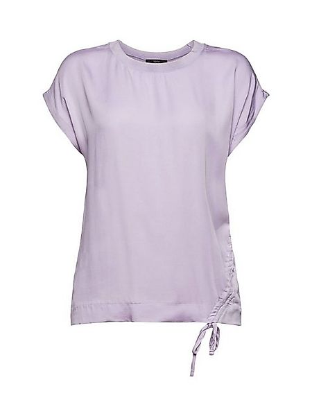 Esprit Collection T-Shirt Material-Mix-Shirt mit seitlichem Kordelzug (1-tl günstig online kaufen