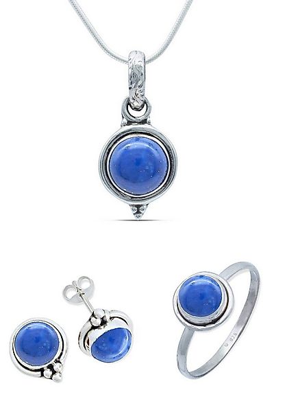 mantraroma Schmuckset 925er Silber mit Lapis Lazuli (Schmuckset aus 925 Sil günstig online kaufen