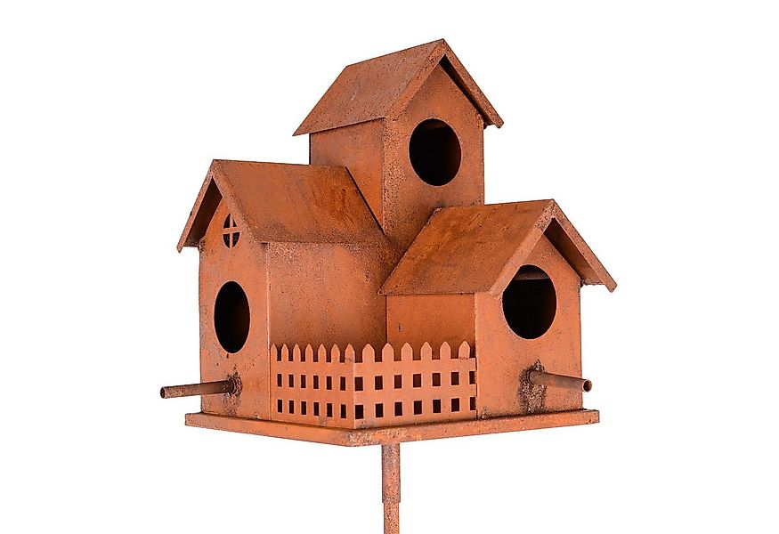 UNUS GARDEN Vogelhaus Vogelhaus aus Metall in Rostoptik mit Stab, 132 cm günstig online kaufen