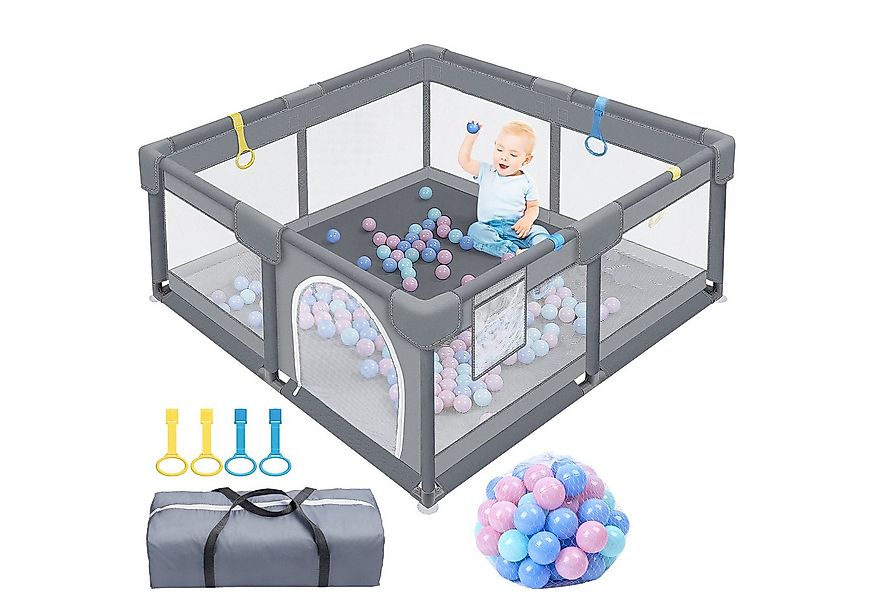 FIVMEN Laufgitter Laufstall Baby Absperrgitter Aktivitätsbereich 130x130x66 günstig online kaufen