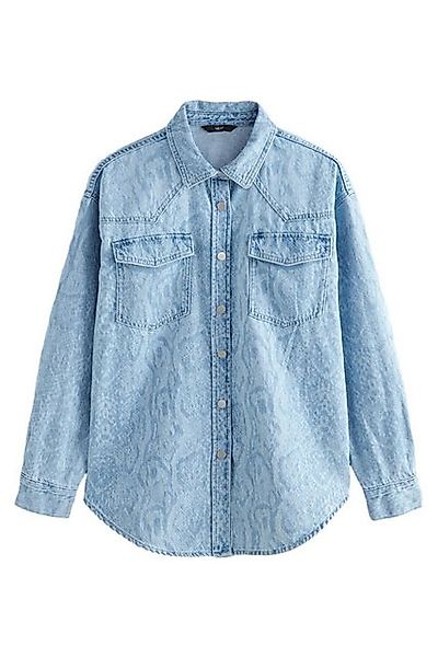 Next Jeanshemd Enge Jeansbluse im Westernstil 100 % Baumwolle (1-tlg) günstig online kaufen