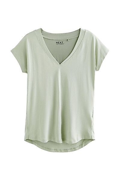 Next T-Shirt T-Shirt mit V-Ausschnitt und angesetzten Ärmeln (1-tlg) günstig online kaufen