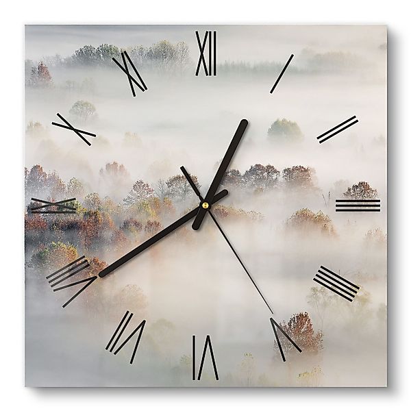 DEQORI Wanduhr 'Morgendlicher Nebelwald' (Glas Glasuhr günstig online kaufen