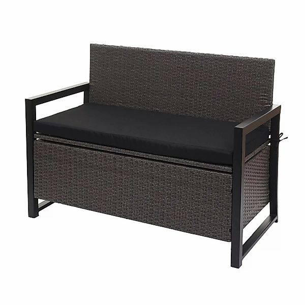 MCW Poly-Rattan 2er Sitzbank F39 Grau Kissen Schwarz günstig online kaufen