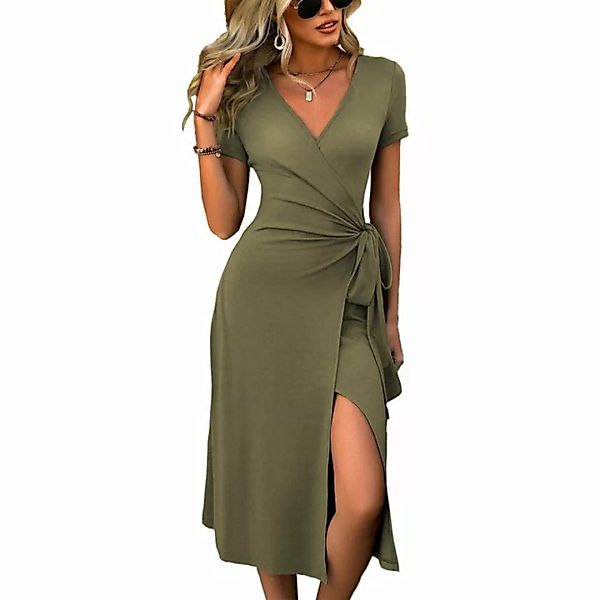 RUZU UG Dirndl Sexy schmales Kleid mit V-Ausschnitt, lässiges Kleid (1-tlg) günstig online kaufen