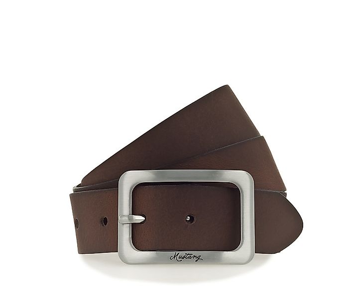MUSTANG Ledergürtel Eckige, mattfarbene Schließe, 3,5 cm günstig online kaufen