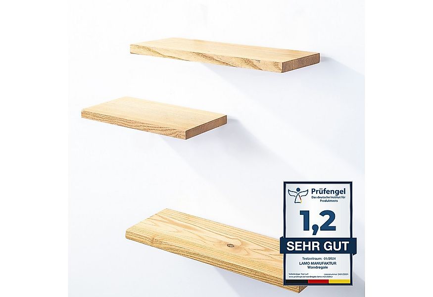 LAMO Manufaktur Wandregal LAMO Manufaktur 3 Stück Wandregal aus Holz 42/36/ günstig online kaufen