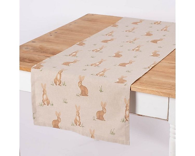 SCHÖNER LEBEN. Tischläufer Tischläufer Aquarell Woodland Rabbit natur 40x16 günstig online kaufen