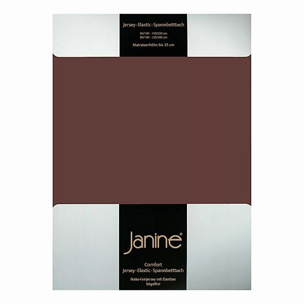 Janine Spannbetttuch Elastic-Jersey 5002 dunkelbraun Größe:  200x200 cm günstig online kaufen