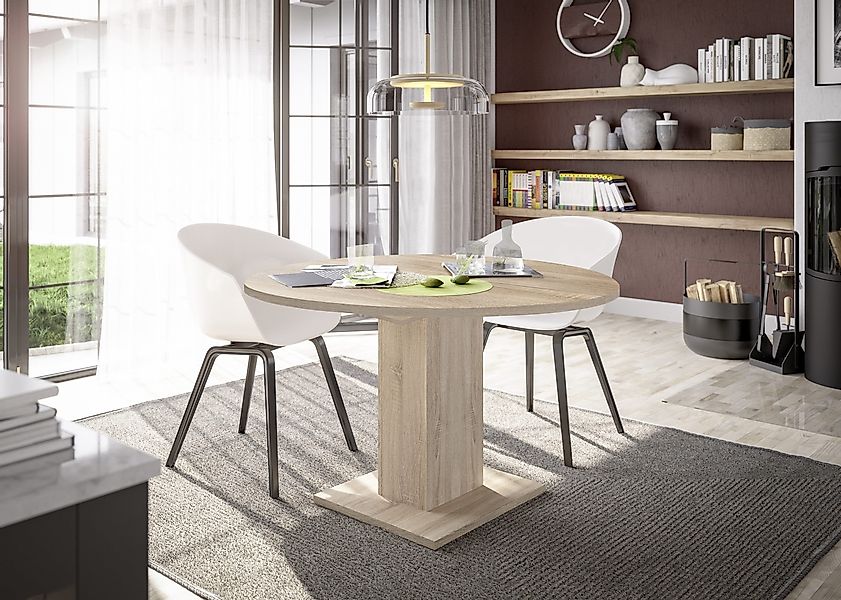 Mäusbacher Säulen-Esstisch (ausziehbar) in eiche sägerau günstig online kaufen