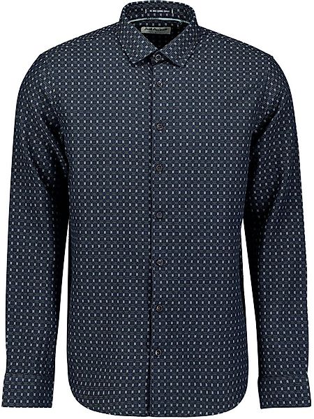 No Excess Hemd Jacquard Musterdruck Navy - Größe S günstig online kaufen