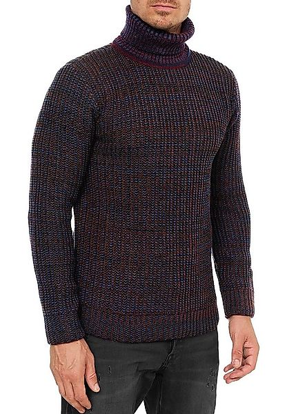 R-NEAL Rollkragenpullover Melierter Grobstrick Rollkragen Pullover Streetwe günstig online kaufen