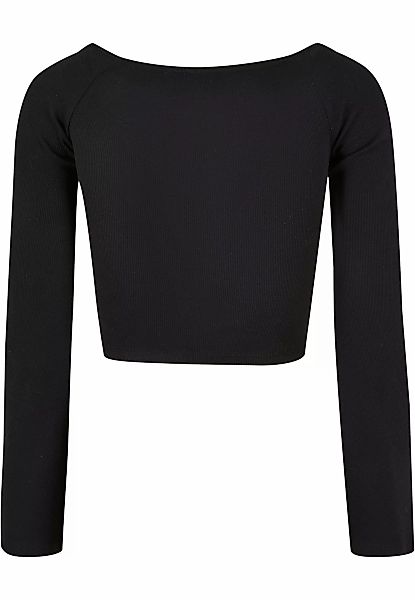 URBAN CLASSICS Langarmshirt "Urban Classics Damen Ladies Short Rib Wide V-N günstig online kaufen