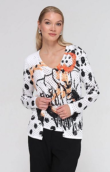 Passioni 2-in-1-Strickjacke Twinset mit abstraktem Print günstig online kaufen