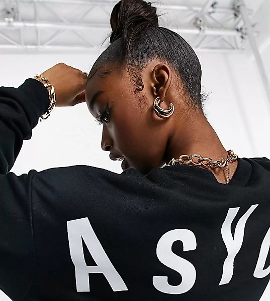 ASYOU – Sweatshirt mit Rückenlogo in Schwarz günstig online kaufen
