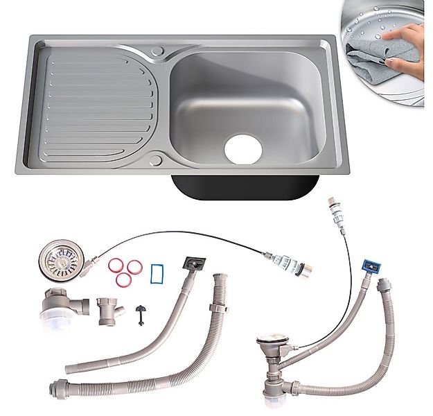 Mucola Edelstahlspüle Edelstahlspüle Spülbecken Einbauspüle Küchenspüle Ede günstig online kaufen