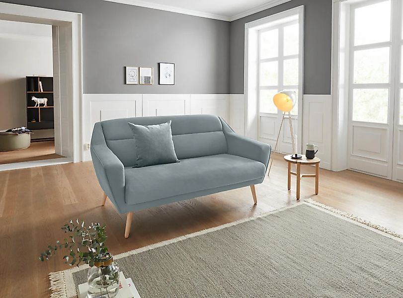 OTTO home 2-Sitzer "Bille" mit Naht im Rückenkissen und Eiche-Beinen, Desig günstig online kaufen