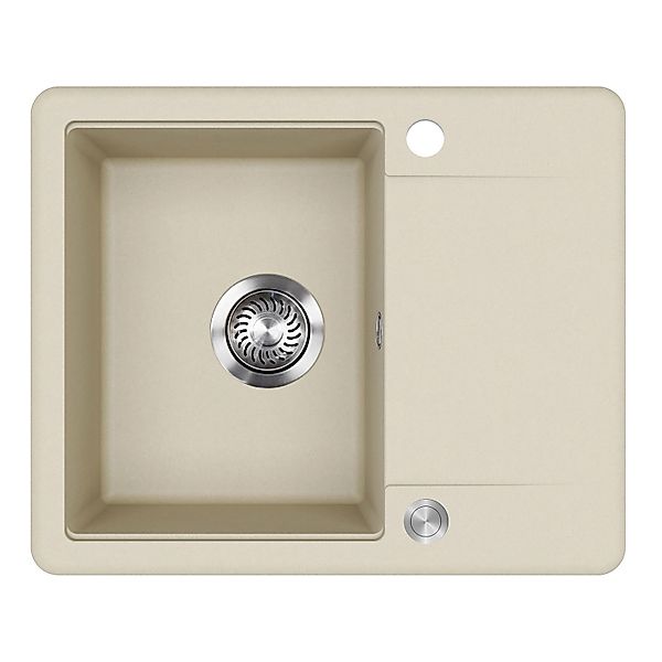 Helika Einbauspüle Esta 56 cm x 46 cm Elfenbein inkl. Druckknopfventil günstig online kaufen