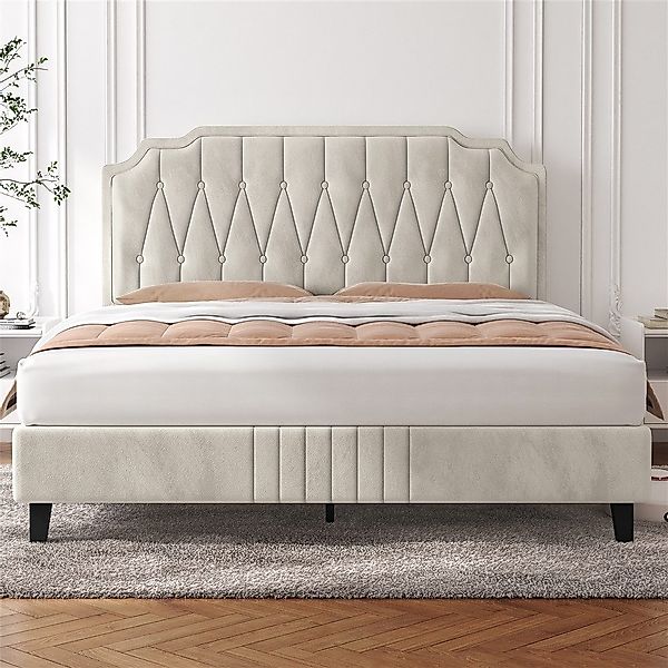 Yaheetech Polsterbett Bettgestell, Doppelbett 160 × günstig online kaufen