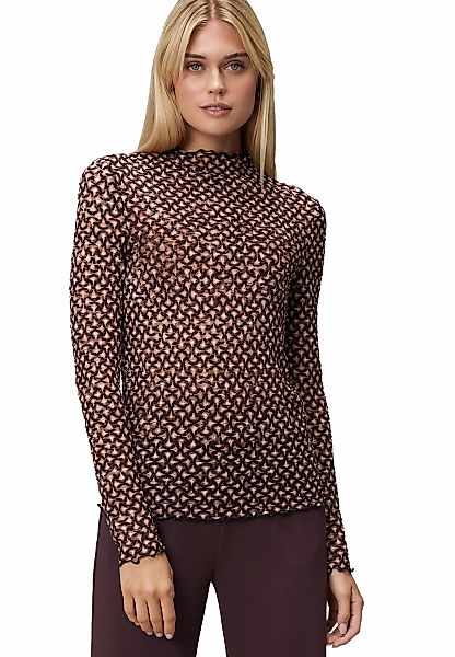 Zero Kurzarmshirt "zero Damen Shirt transparent mit Stehkragen", (1 tlg.), günstig online kaufen