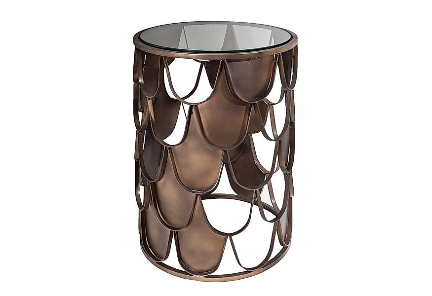 riess-ambiente Beistelltisch ABSTRACT Ø55cm antik messing / transparent (Ei günstig online kaufen