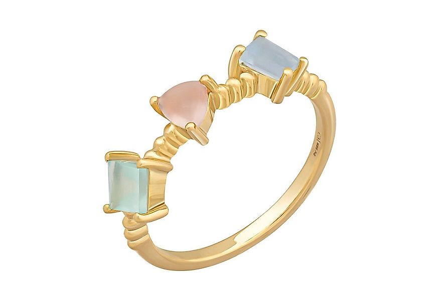 CAÏ Fingerring 925 Silber vergoldet Echtstein Pastell günstig online kaufen