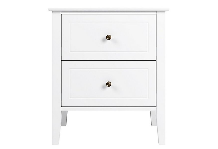 Homfa Nachttisch Nachtschrank, Nachtkommode mit 2 Schubladen, weiß, aus Hol günstig online kaufen