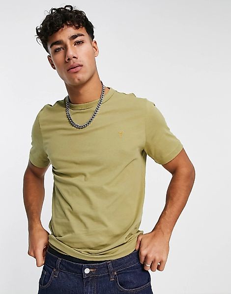 Farah – Danny – T-Shirt aus Bio-Baumwolle in Grün günstig online kaufen