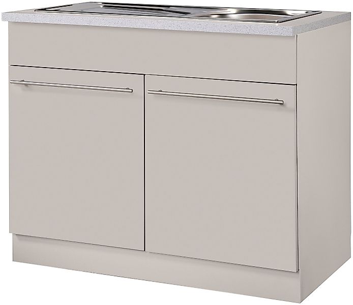 wiho Küchen Spülenschrank Chicago 100 cm breit, inkl. Einbauspüle aus Edels günstig online kaufen