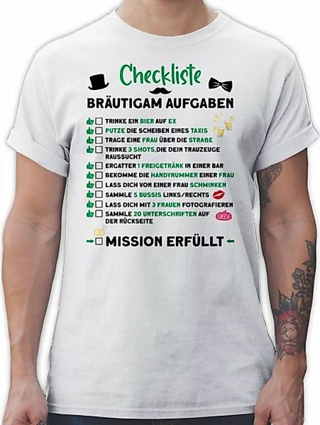 Shirtracer T-Shirt Checkliste Bräutigam Aufgaben JGA JGA Männer günstig online kaufen
