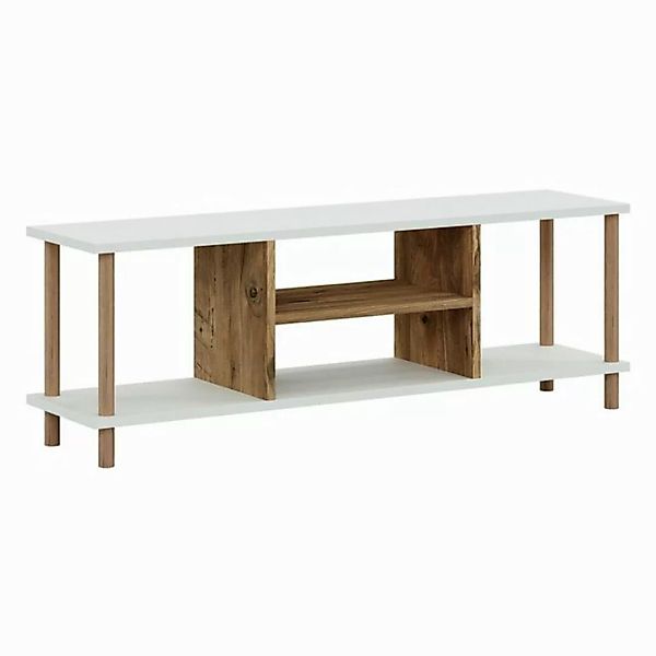 en.casa TV-Schrank Ærøskøbing TV Board 43x120x29cm Weiß / Holzoptik günstig online kaufen