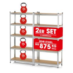 EASYmaxx Schwerlastregal 2er-Set 180x90x40 cm, 2-tlg., günstig online kaufen