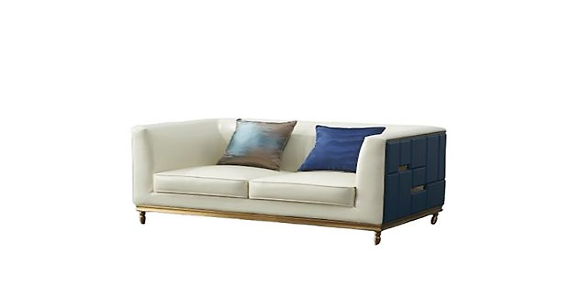 Xlmoebel 2-Sitzer Moderne graue Kunstleder-Zweisitzer-Sofa mit Design-Polst günstig online kaufen