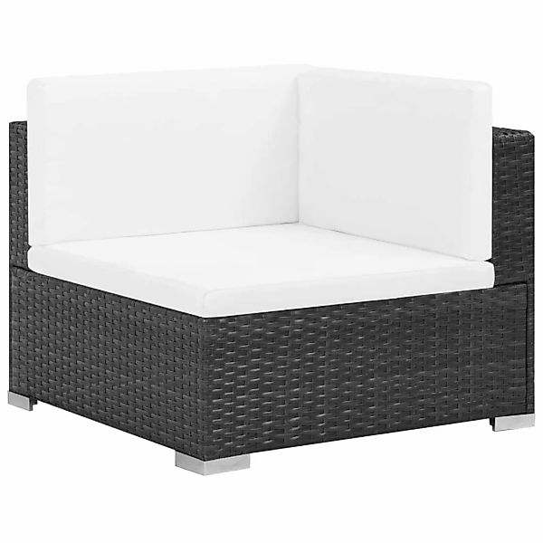 7-tlg. Garten-lounge-set Mit Auflagen Poly Rattan Schwarz günstig online kaufen