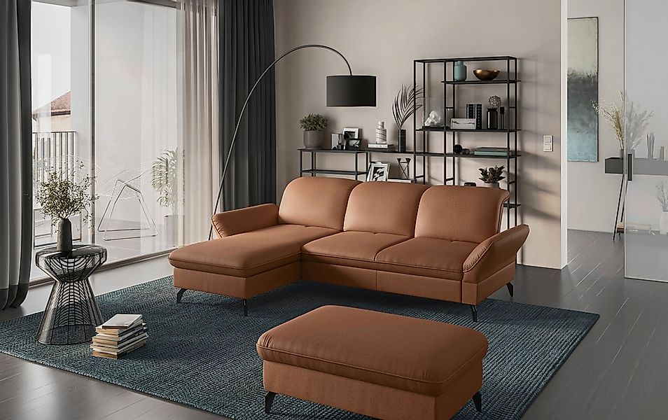 sit&more Ecksofa "Leandro L-Form" Wahlweise mit Bett-, Kopfteil - und Armle günstig online kaufen