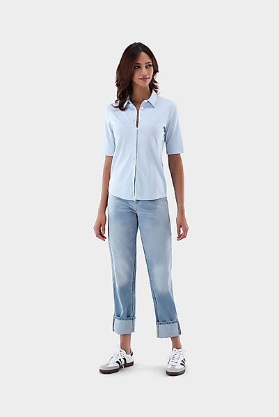 Hemdbluse aus Schweizer Baumwollejersey mit Kurzarm günstig online kaufen