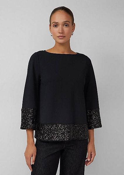 s.Oliver Langarmbluse Bluse Tunikabluse mit Pailletten am Saum günstig online kaufen