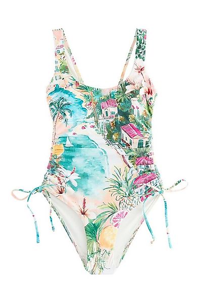 Next Badeanzug Bauchformender, geraffter Badeanzug, U-Ausschnitt (1-St) günstig online kaufen