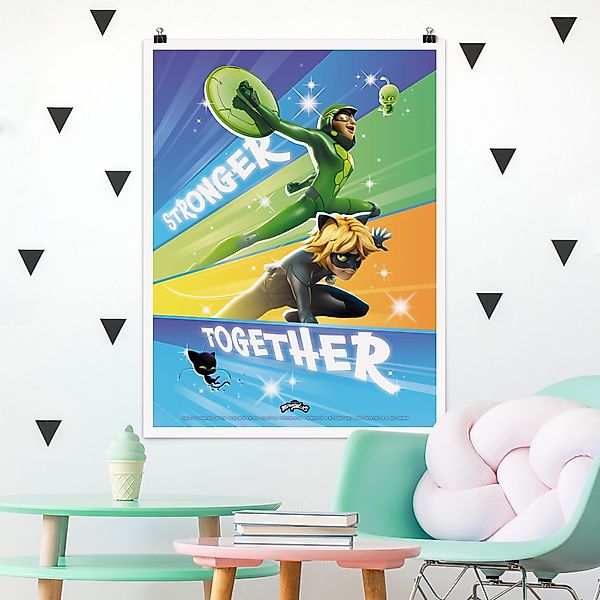 Poster Miraculous Cat Noir und Carapace Stronger Together günstig online kaufen