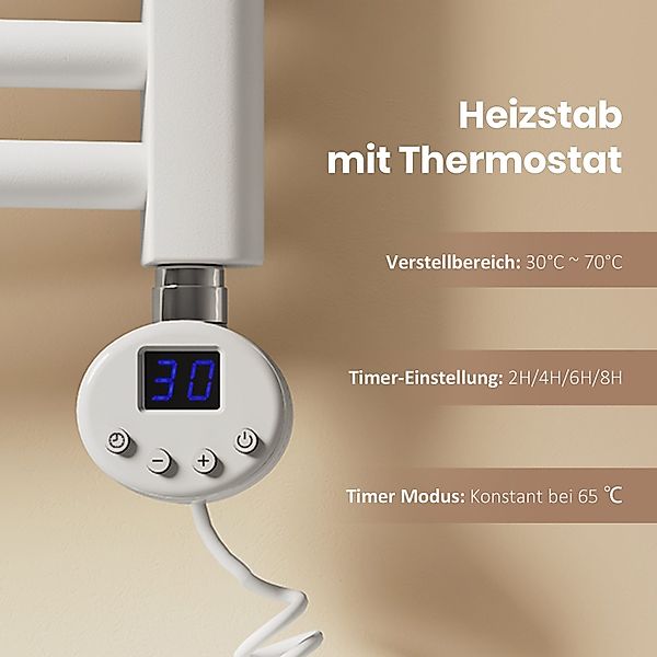 EMKE Elektrischer Badheizkörper Gebogen mit Thermostat günstig online kaufen