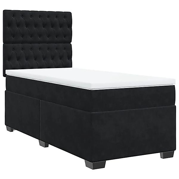 vidaXL Boxspringbett mit Matratze Schwarz 90x200 cm Samt 3293118 günstig online kaufen