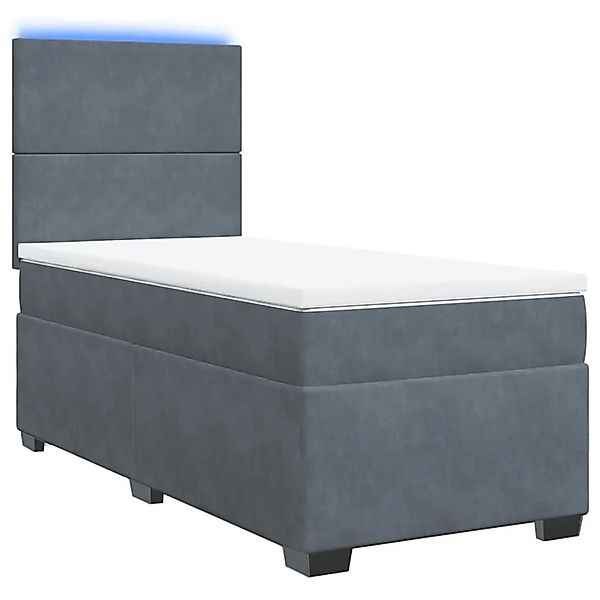 vidaXL Boxspringbett mit Matratze Dunkelgrau 90x200 cm Samt 3293105 günstig online kaufen