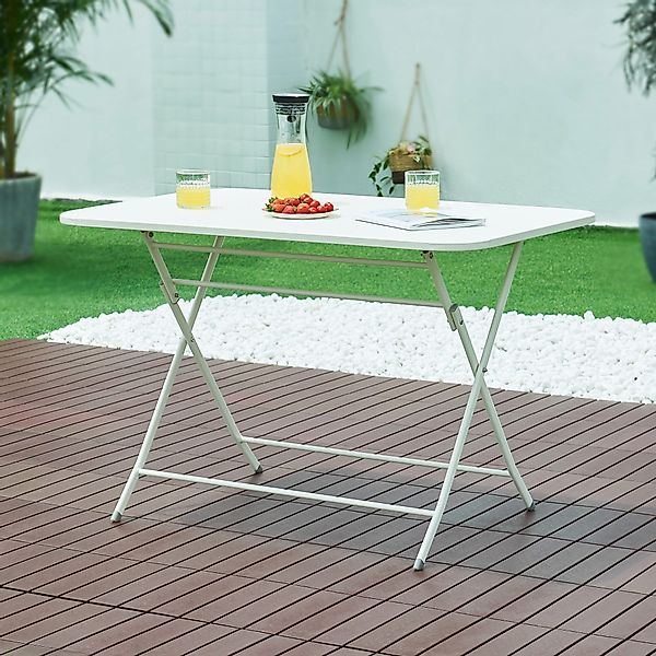 en.casa Klapptisch, Gartentisch »Sande« rechteckig Stahl günstig online kaufen