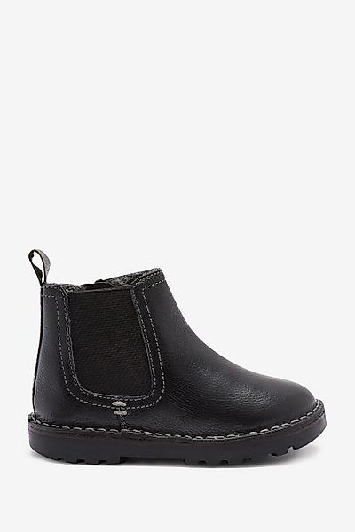 Next Warmgefütterte Chelsea-Stiefeletten aus Leder Chelseaboots günstig online kaufen